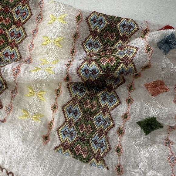 DOEN Womens Peasant Top Size XS Relaxed Fit Boho Embroidered Boho - Picture 6 of 9